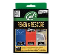 Turtle Wax Renew & Restore Compound Wipes, Light Scratch Remover and Headlight Restoration Kit, Effective Water Spot Remover, For Home, Auto, & Marine Use on Glass, Metal, Plastics & More (Pack of 12)