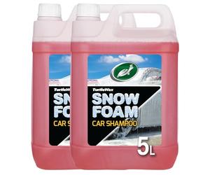Turtle Wax Snow Foam, Thick, PH balanced Car Shampoo. 5L, Pack of 2, Cherry Scented, Streak Free Formula Safe for All Paint, Tyres, Wheels and Trim, Perfect for Overall Car Cleaning