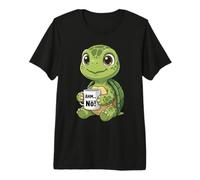 Turtle with Cup Coffee Says No, ähm Einfach nö Premium T-Shirt