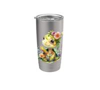 Turtle with Flowers Cute Turtles Shielded Animal boy Stainless Steel Insulated Tumbler