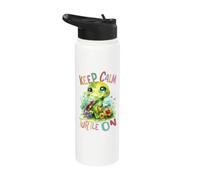 Turtle with Flowers Cute Turtles Shielded Animal boy Stainless Steel Insulated Water Bottle