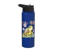 Turtle with Flowers Cute Turtles Shielded Animal boy Stainless Steel Insulated Water Bottle