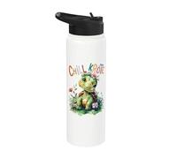 Turtle with Flowers Cute Turtles Shielded Animal boy Stainless Steel Insulated Water Bottle