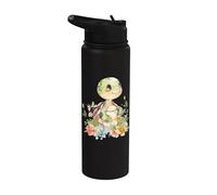 Turtle with Flowers Cute Turtles Shielded Animal boy Stainless Steel Insulated Water Bottle