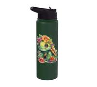 Turtle with Flowers Cute Turtles Shielded Animal boy Stainless Steel Insulated Water Bottle