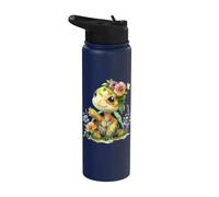 Turtle with Flowers Cute Turtles Shielded Animal boy Stainless Steel Insulated Water Bottle