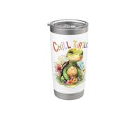 Turtle with Flowers Cute Turtles Shielded boy chill Turtle Stainless Steel Insulated Tumbler