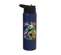 Turtle with Flowers Cute Turtles Shielded boy chill Turtle Stainless Steel Insulated Water Bottle