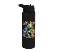 Turtle with Flowers Cute Turtles Shielded boy chill Turtle Stainless Steel Insulated Water Bottle