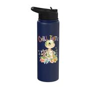 Turtle with Flowers Cute Turtles Shielded boy chill Turtle Stainless Steel Insulated Water Bottle