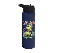 Turtle with Flowers Cute Turtles Shielded boy chill Turtle Stainless Steel Insulated Water Bottle