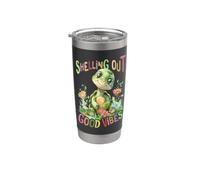Turtle with Flowers Cute Turtles Shielded boy Good Vibes Stainless Steel Insulated Tumbler