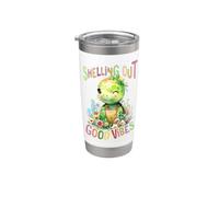 Turtle with Flowers Cute Turtles Shielded boy Good Vibes Stainless Steel Insulated Tumbler