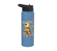 Turtle with Flowers Cute Turtles Shielded boy Good Vibes Stainless Steel Insulated Water Bottle
