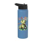 Turtle with Flowers Cute Turtles Shielded Slo-mo bro boy Stainless Steel Insulated Water Bottle