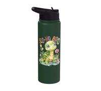 Turtle with Flowers Cute Turtles Shielded Slo-mo bro boy Stainless Steel Insulated Water Bottle