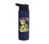 Turtle with Flowers Cute Turtles Shielded Slo-mo bro boy Stainless Steel Insulated Water Bottle