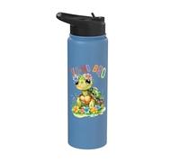 Turtle with Flowers Cute Turtles Shielded Slo-mo bro boy Stainless Steel Insulated Water Bottle