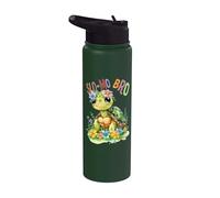 Turtle with Flowers Cute Turtles Shielded Slo-mo bro boy Stainless Steel Insulated Water Bottle