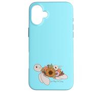 Turtle with Flowers Good Things Are Coming Case for iPhone 16 Plus