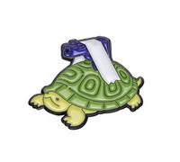 Turtle with Pistol Enamel Pin - 3cm x 2.5cm Funny Animal Badge - Quirky Novelty Lapel Pin for Jackets, Backpacks, Collectors, and Gifts
