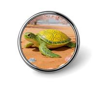 Turtle with Shell Pattern Lapel Pin Cute Metal Brooch Pin Fashionable Round Badge for Shirts, Hats, Jackets Unique Fashion Accessories Gift for Men & Women