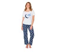 TURTLE Women's Pyjama Set -Cloud White Ladies Pyjamas Half Sleeve - Polyester Nightwear for Women - Comfortable Ladies Nightwear Set(M)
