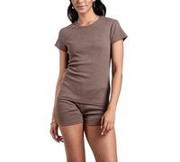 TURTLE Women's Pyjama Set Short Sleeve Pyjamas Two Piece Comfy Sleepwear and Loungewear Set Pointelle Pj Set