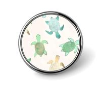 Turtle Write Badge,Comfort Light in Weight Round Emblem Cute Funny Decor Brooch Smooth Does Not Fade Badges for Hats Jackets Coat Shirt