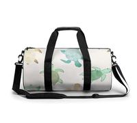 Turtle Write Gym Bag Lightweight Cylindrical Gym Bag Dry Wet Separated Duffel Pocket for Women Men
