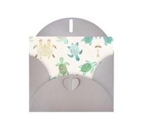 Turtle Write Pattern Blank Greeting Cards For Birthdays, Valentine'S Day, Parties, Weddings, 4x6 Inches Gray Envelope