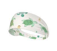 Turtle Write Print Non-Slip Elastic Running Headband, Sweat Absorbing Stretchy Hair Bands For Gym Yoga, Soft Skin-Friendly Foldable Workout Headband