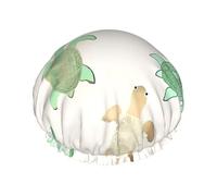 Turtle write Print Shower Cap for Women & Men â€“ Reusable Double-Layer Bath Hair Cap with Elastic Strap L