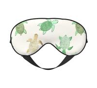 Turtle Write Print Silk Sleep Mask with Adjustable Buckle Stylish Eye Mask for Women Travel Nap Shift Work Office