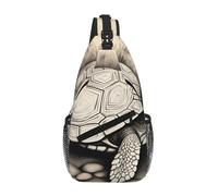 Turtle Write Print Sling Backpack Unisex Crossbody Chest Bag Shoulder Chest Bags for Women Men Hiking Travel