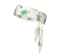 Turtle Write Print Tie Headband For Women Men, Ninja Headbands, Adjustable Moisture Wicking Cooling Headband