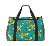 Turtle write Print Travel Duffel Bag for Men & Women, Foldable Travel Bags and Spacious Weekender Tote Bag for Storage Toiletry Luggage Personal Item, Black, L