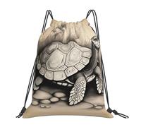 Turtle Write Print Women Men String Backpack Adjustable Pe Bag Waterproof Gym Sack For Football Hiking Holidays