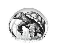 Turtle write Reusable Shower Cap for Women, Double Waterproof Layers Bath Hat, Hair Treatment Essentials