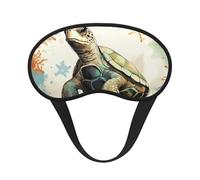 Turtle Write Sleep Mask for Women Men Soft Travel Eye Mask with Adjustable Straps Sleeping Eye Shade Cover for Travel Yoga Nap Sleeping