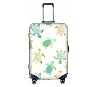 Turtle Write Suitcase Cover Elastic Washable Luggage Case Protector Anti-Scratch, Multi-Size, White, XL