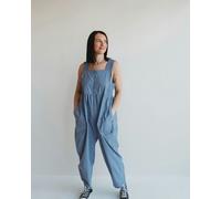 Turtledove London Alice Blue Smocking Strap Jumpsuit - Blue - Size 1