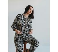 Turtledove London Blake Multicolour Zebra Streak Print Tie Front Top - Multicolour - M (Size 2)