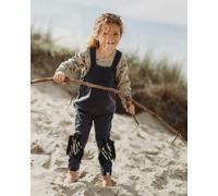 Turtledove London Blue Zebra Head Print On Leg Dungarees - Blue - 1-2 Years