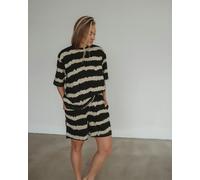 Turtledove London Elsie black Wavy Stripe Print Oversized T-Shirt - Black - M (Size 2)