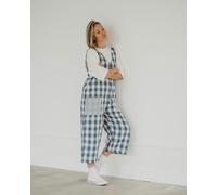 Turtledove London Grace Multicolour Marine Check Print Reversible Wide Leg Jumpsuit - Size 2 - Multicolour