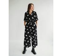 Turtledove London Iris black Snow Blizzard Print Jumpsuit - Black - Size 3
