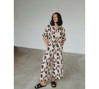 Turtledove London Iris Cream Seaweed Print Jumpsuit - Neutral - Size 3