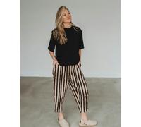 Turtledove London Kate Multicolour Painted Stripe Print Barrel Leg Trousers - Multicolour - Size 1