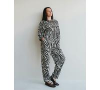 Turtledove London Kate Multicolour Zebra Streak Print Barrel Leg Trousers - Multicolour - S (Size 1)